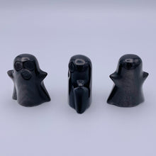 Load image into Gallery viewer, Silver Sheen Obsidian Ghost Carving