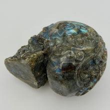 Load image into Gallery viewer, Labradorite Skull Lace Carving Design