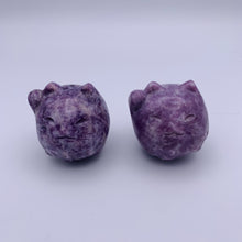 Load image into Gallery viewer, Lepidolite Cat Sphere Carving