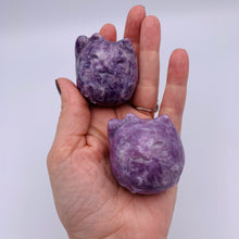 Load image into Gallery viewer, Lepidolite Cat Sphere Carving