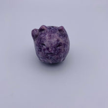 Load image into Gallery viewer, Lepidolite Cat Sphere Carving