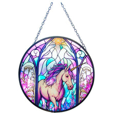 Load image into Gallery viewer, Glass Suncatcher 6in - Mythical Unicorn
