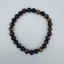 Load image into Gallery viewer, Blue/Gold/Red Tigers Eye Bracelet
