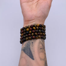 Load image into Gallery viewer, Blue/Gold/Red Tigers Eye Bracelet
