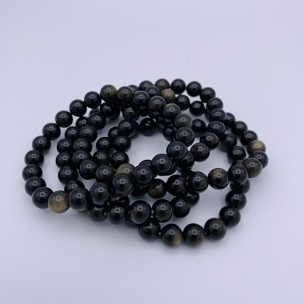 Golden Sheen Obsidian Bracelet