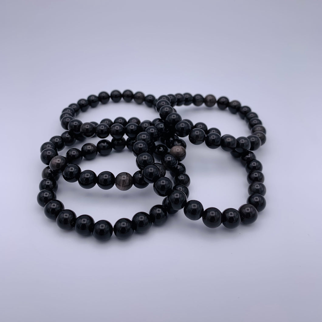 Silver Sheen Obsidian Bracelet